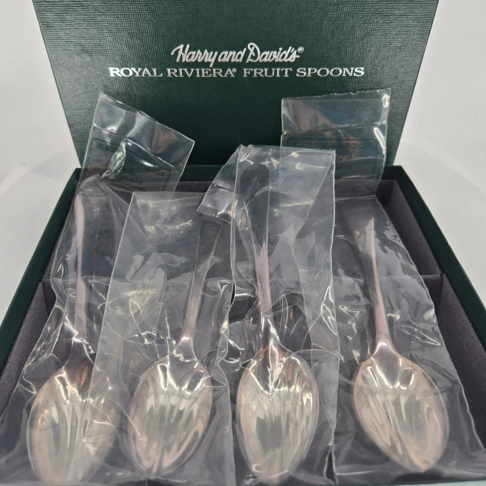 Harry and David‎ Royal Riviera Fruit Spoons Reed & Barton Silverplate Set of 4